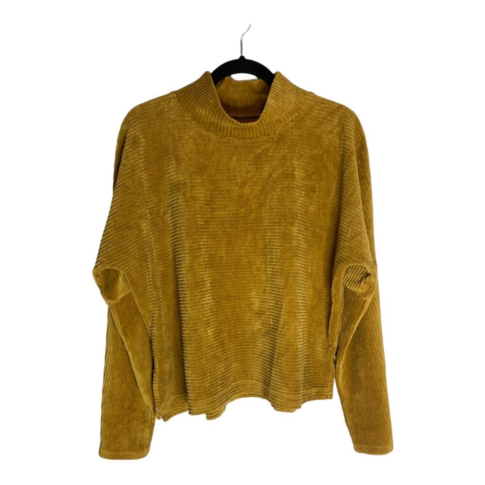 Madewell Texture & Thread Velour Corduroy Mock Neck Top-sz Large - Picture 2 of 9
